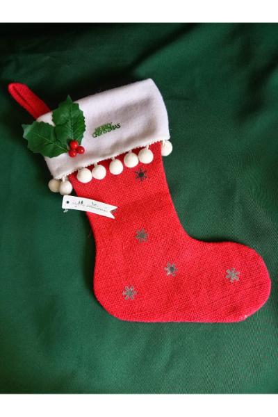 Christmas Decor - Red with Holly Berries Stockings
